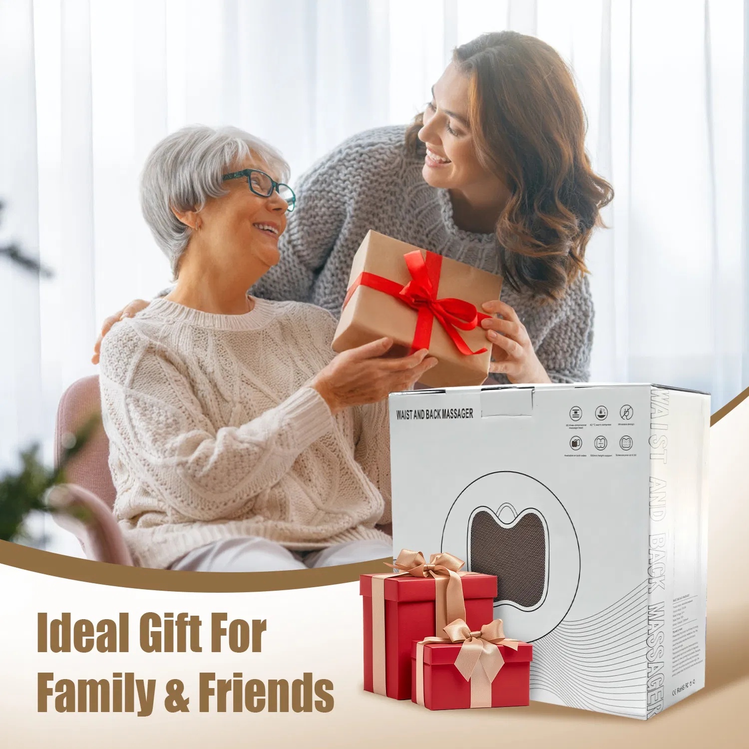 Shiatsu Back And Waist Massager With Heat Cordless Rechargeable Kneading Lower Back Massage Pillow Portable Lumbar Massager For Home Car Office - Image 9