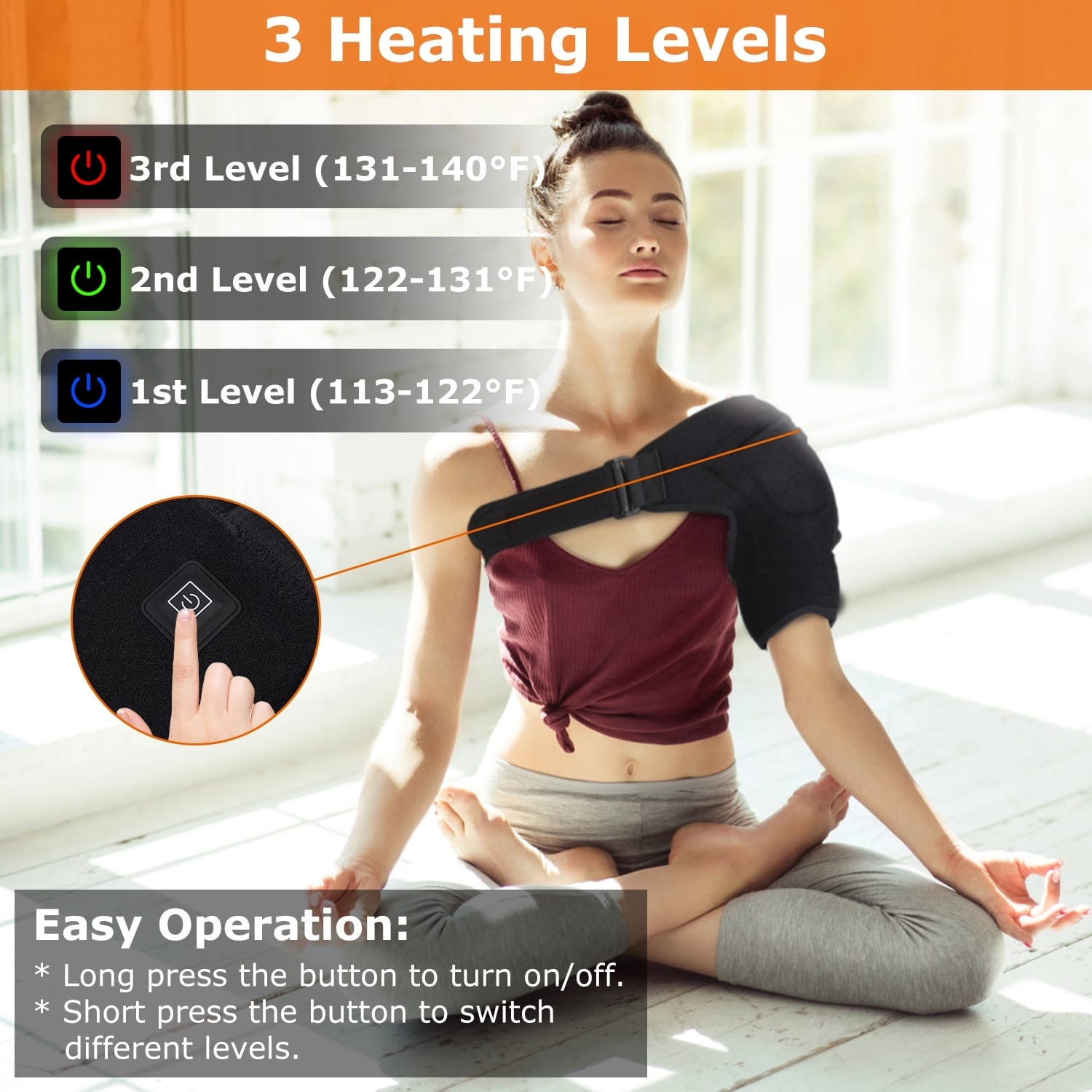 Heated Shoulder Brace | Electric Heating Pad Sleeve for Pain Relief & Muscle Stiffness - Image 9