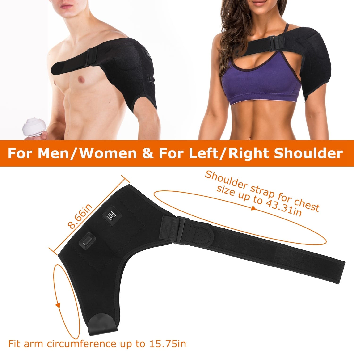 Heated Shoulder Brace | Electric Heating Pad Sleeve for Pain Relief & Muscle Stiffness - Image 8