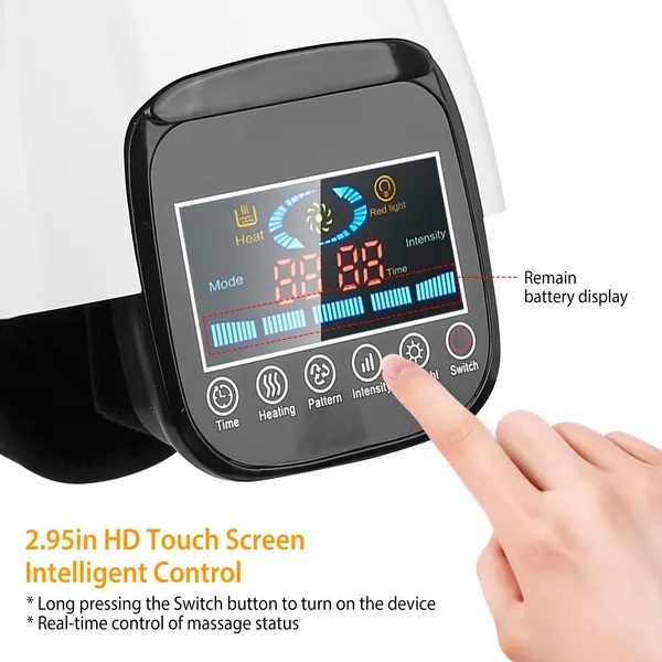 Electric Rechargeable Knee Massager Infrared Heat Pain Relief Therapy Knee Brace Wrap With Air Pressure Kneading Timer Temperature Adjustment - Image 5